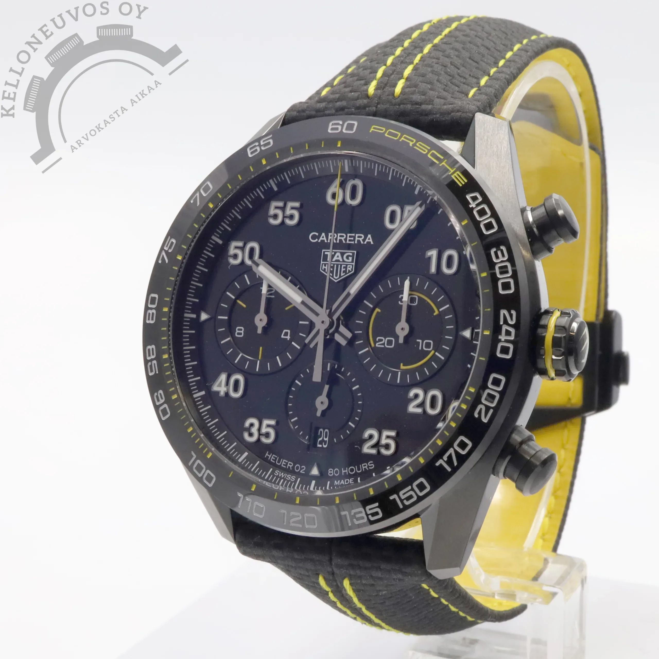 TAG Heuer Carrera Chronograph x Porsche Yellow Racing 44mm Limited Edition (käyttämätön) 2 TAG Heuer Carrera Chronograph x Porsche Yellow Racing 44mm Limited Edition (käyttämätön) - Image 2