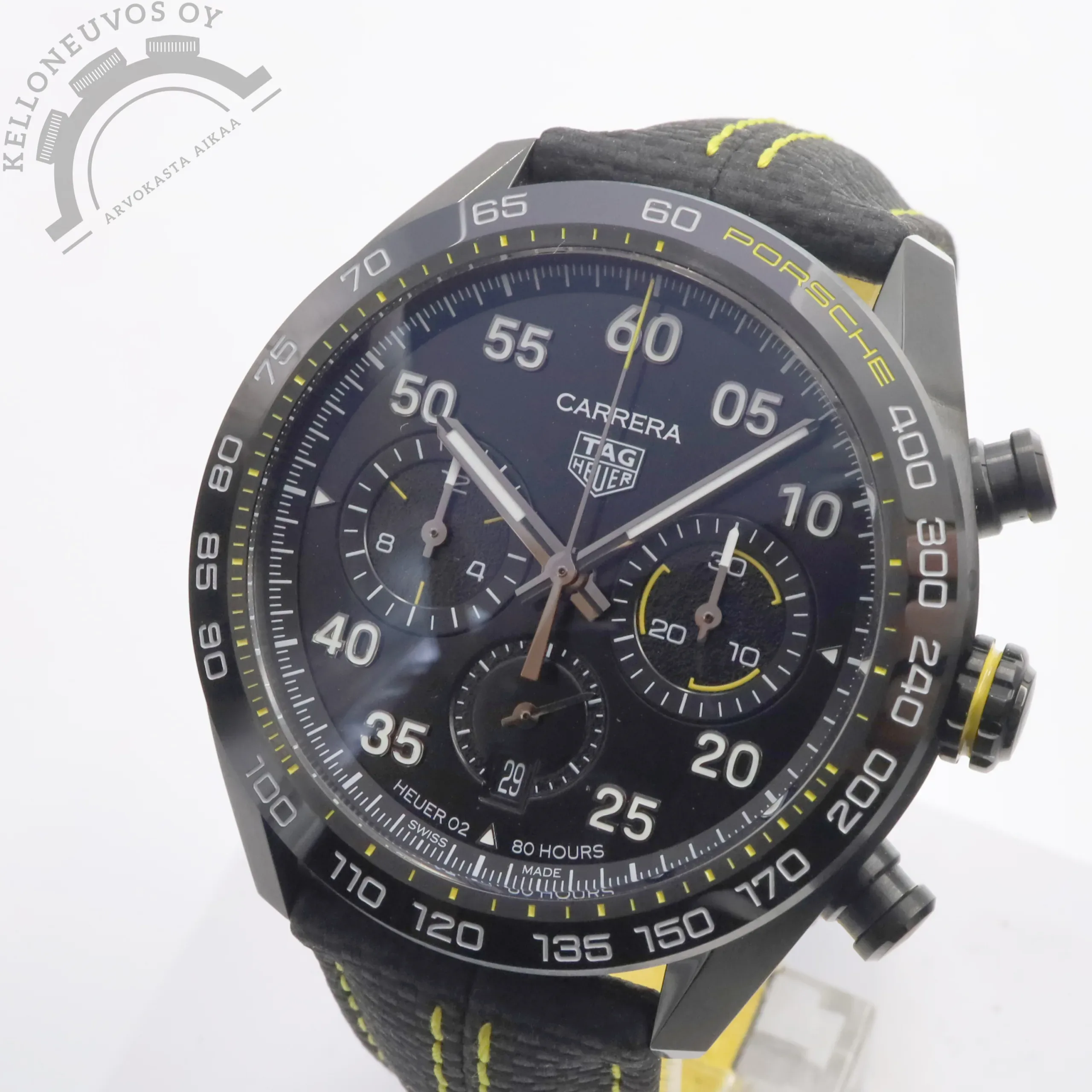TAG Heuer Carrera Chronograph x Porsche Yellow Racing 44mm Limited Edition (käyttämätön) 5 TAG Heuer Carrera Chronograph x Porsche Yellow Racing 44mm Limited Edition (käyttämätön) - Image 5